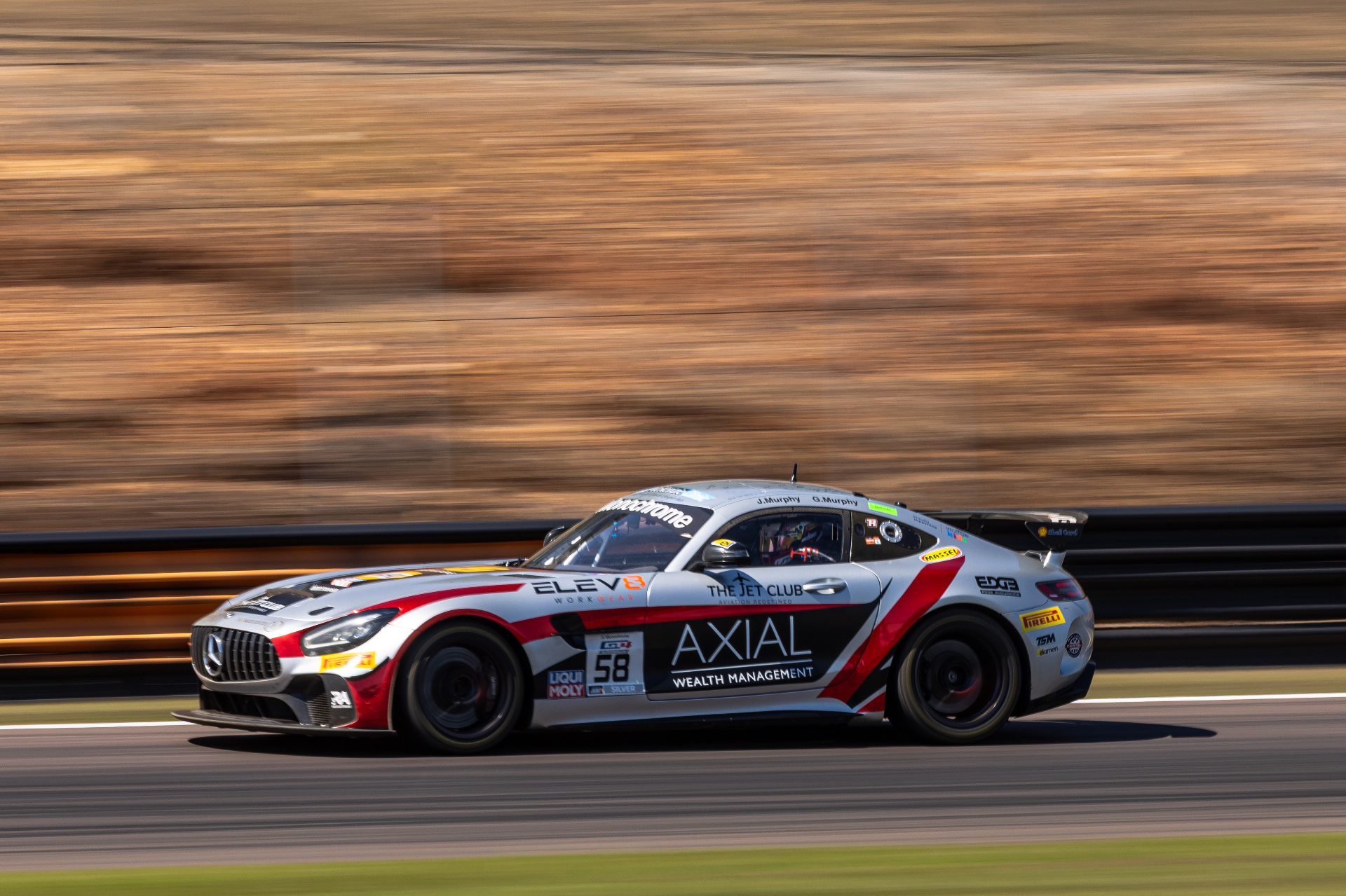 Murphy Racing #58 Mercedes-AMG GT4 on track in the Monochrome GT4 Australia Championship